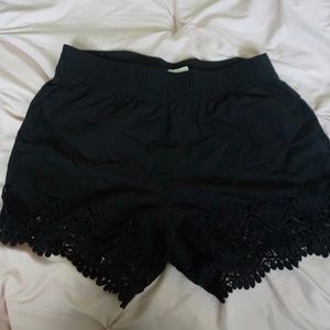 H&M Brand New Black Shorts With Lace Design